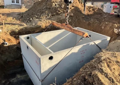 Installing new 1500 gallon septic tank